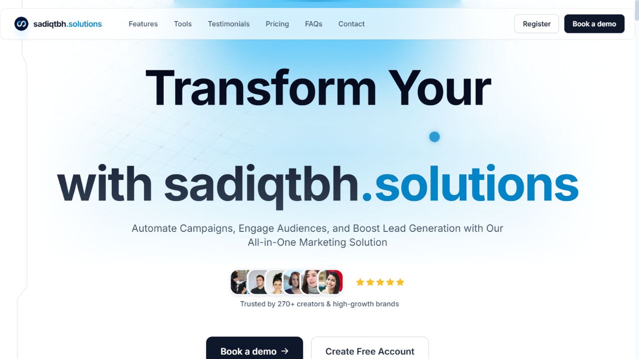 sadiqtbh.solutions website preview