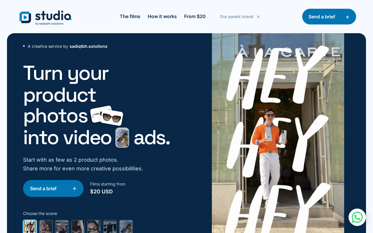 Studio by sadiqtbh.solutions website preview