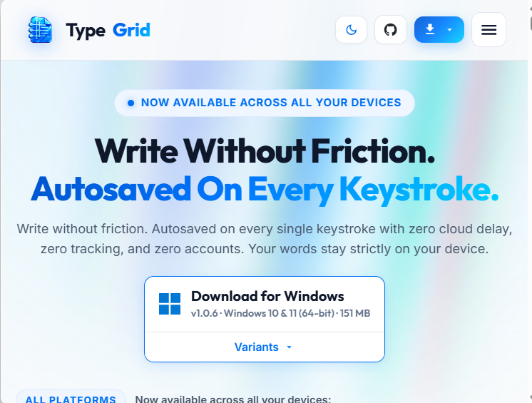 TypeGrid.site website preview